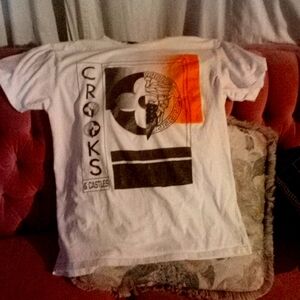 Crooks & Castles t-shirt large white wth orange and brown